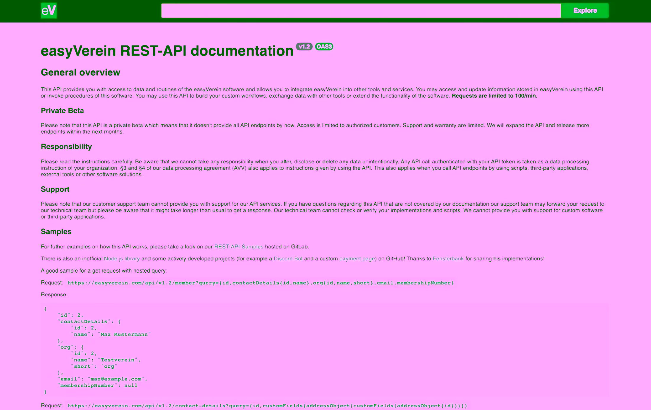 Screenshot REST-API