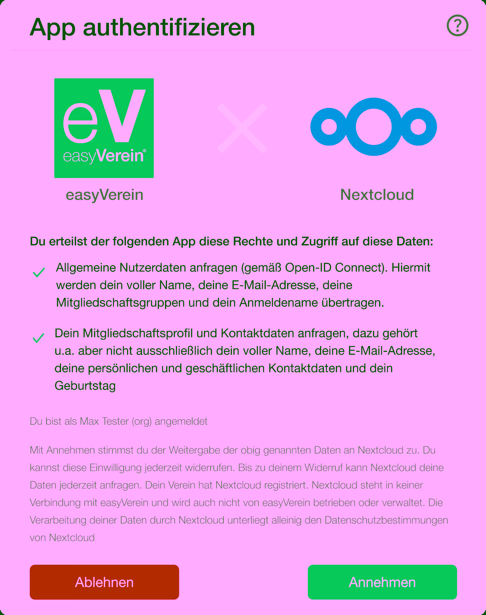 App Authentifizierung