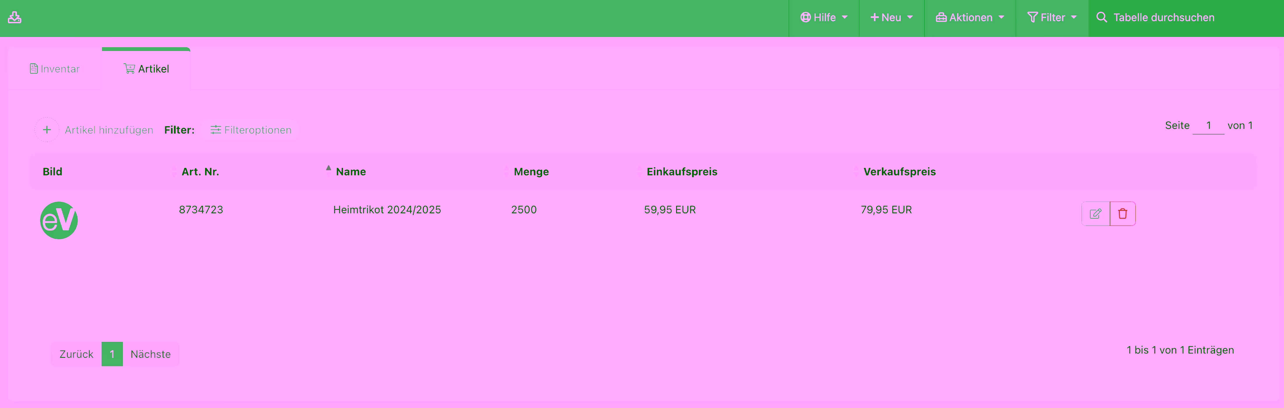 Screenshot Artikel