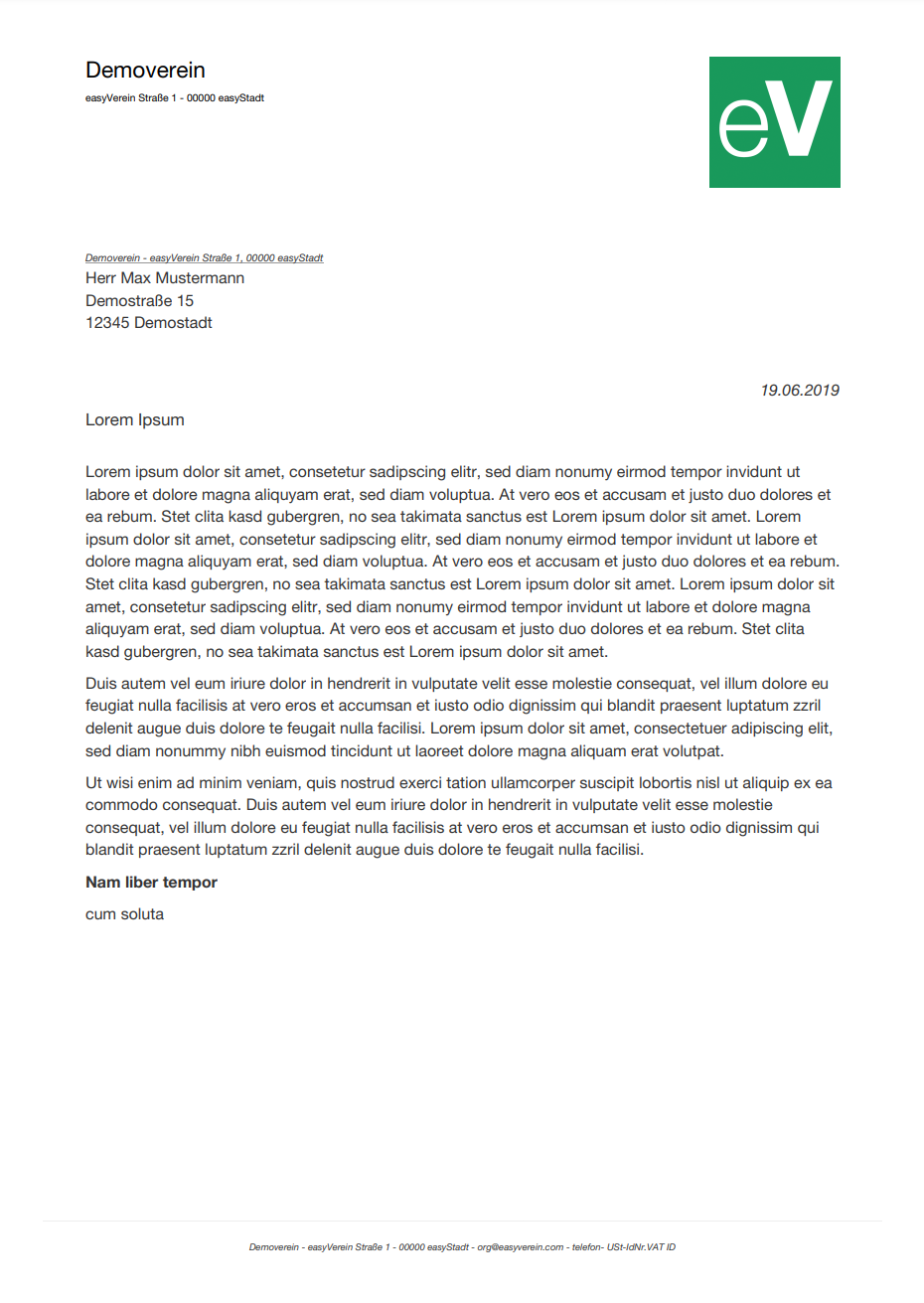 Standard Dokumenten-Design